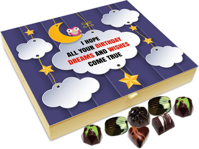 Chocholik Gift Box - I Hope All Your Birthday Wishes Come True Chocolate Box - 20pc Truffles(240 g)