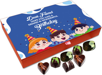 

Chocholik Gift Box - Dear Friend Hope You Had A Grand Birthday Chocolate Box - 12pc Truffles(144 g)