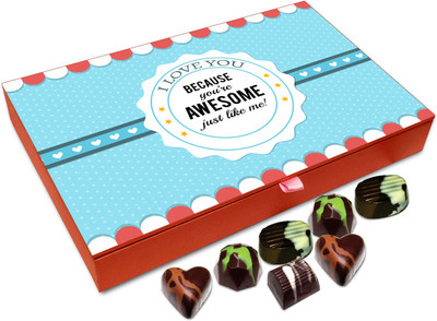 

Chocholik Gift Box - I Love You Because You Are Awesome Chocolate Box - 12pc Truffles(144 g)