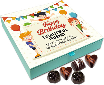 

Chocholik Gift Box - Happy Birthday Beautiful Friend Chocolate Box - 9pc Truffles(108 g)