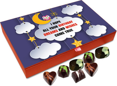 

Chocholik Gift Box - I Hope All Your Birthday Wishes Come True Chocolate Box - 12pc Truffles(144 g)