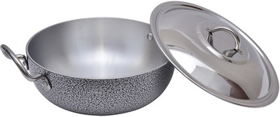 

JVS Aluminium Black Coated Kadhai -3.0 Liter (Small_Silver) Cookware Set(Aluminium, 1 - Piece), Grey
