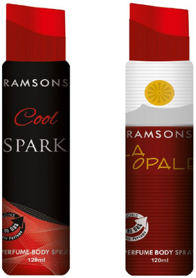 

Ramsons Cool Spark and La Opale No Gas Perfume Body Spray Combo Pack of 2 Perfume Body Spray - For Men & Women(240 ml, Pack of 2)