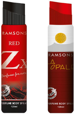 

Ramsons Red Zx and La Opale No Gas Perfume Body Spray Combo Pack of 2 Perfume Body Spray - For Men & Women(240 ml, Pack of 2)