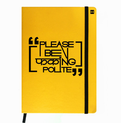 

Hamee A5 Notebook(Designer Printed Yellow Leather A5 Notebook - 200 pages, A5 size Fucking Polite, Yellow)