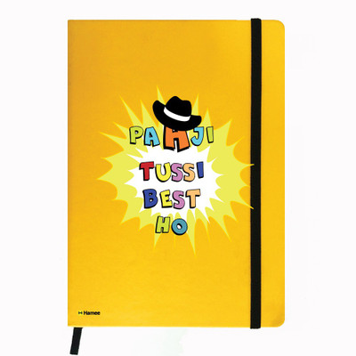 

Hamee A5 Notebook(Designer Printed Yellow Leather A5 Notebook - 200 pages, A5 size Paa Ji, Yellow)