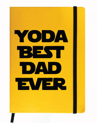 

Hamee A5 Notebook(Designer Printed Yellow Leather A5 Notebook - 200 pages, A5 size Yoda Best Dad Ever, Yellow)