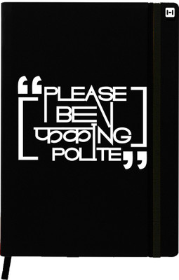 

Hamee A5 Notebook(Designer Printed Black Leather A5 Notebook - 200 pages, A5 size Fucking Polite, Black)
