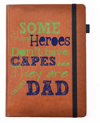 

Hamee A5 Notebook(Designer Printed Brown Leather A5 Notebook - 200 pages, A5 size Superhero "DAD", Brown)