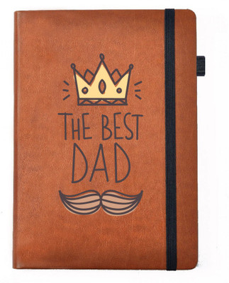 

Hamee A5 Notebook(Designer Printed Brown Leather A5 Notebook - 200 pages, A5 size The Best Dad, Brown)