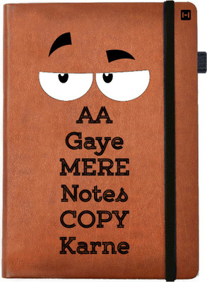 

Hamee A5 Notebook(Designer Printed Brown Leather A5 Notebook - 200 pages, A5 size Copy Cat, Brown)