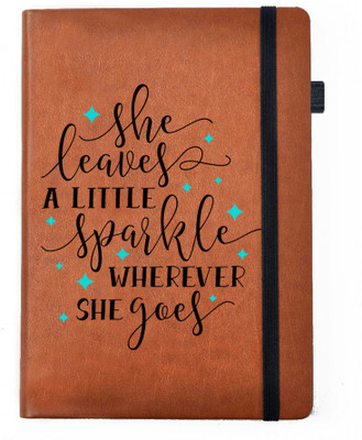 

Hamee A5 Notebook(Designer Printed Brown Leather A5 Notebook - 200 pages, A5 size She Sparkles, Brown)