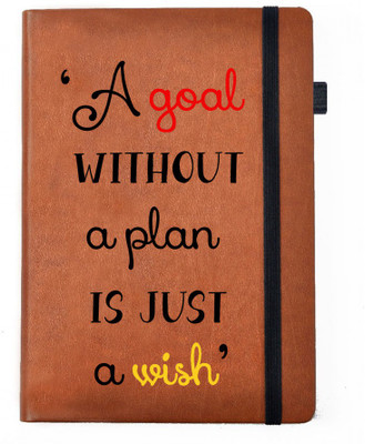 

Hamee A5 Notebook(Designer Printed Brown Leather A5 Notebook - 200 pages, A5 size Goals, Brown)