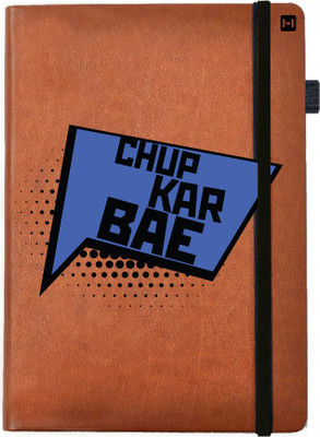 

Hamee A5 Notebook(Designer Printed Brown Leather A5 Notebook - 200 pages, A5 size Chup Kar BAE, Brown)