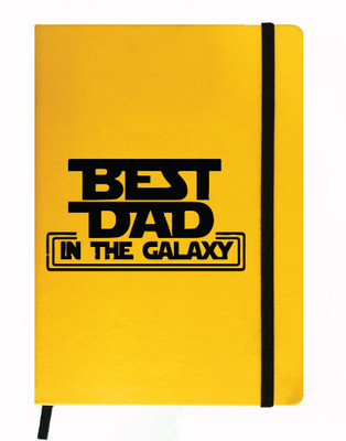 

Hamee A5 Notebook(Designer Printed Yellow Leather A5 Notebook - 200 pages, A5 size Best Dad in Galaxy, Yellow)