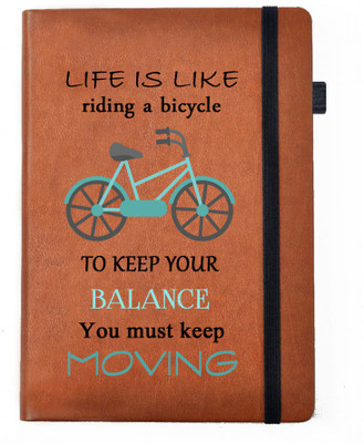 

Hamee A5 Notebook(Designer Printed Brown Leather A5 Notebook - 200 pages, A5 size Keep Moving, Brown)