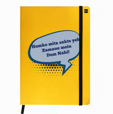 

Hamee A5 Notebook(Designer Printed Yellow Leather A5 Notebook - 200 pages, A5 size Zamane Me Dum Nhi, Yellow)