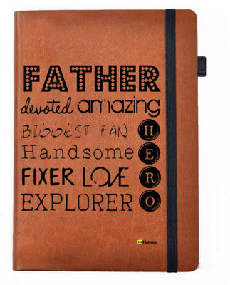 

Hamee A5 Notebook(Designer Printed Brown Leather A5 Notebook - 200 pages, A5 size Father Devoted, Brown)