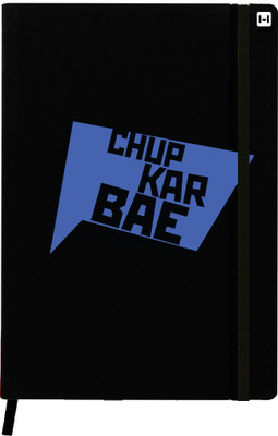 

Hamee A5 Notebook(Designer Printed Black Leather A5 Notebook - 200 pages, A5 size Chup Kar BAE, Black)