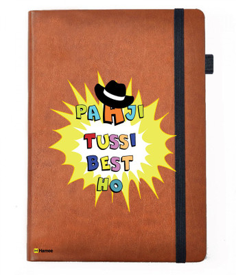 

Hamee A5 Notebook(Designer Printed Brown Leather A5 Notebook - 200 pages, A5 size Paa Ji, Brown)