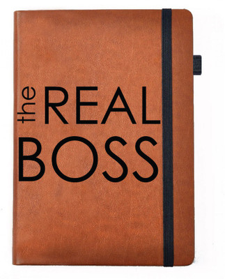 

Hamee A5 Notebook(Designer Printed Brown Leather A5 Notebook - 200 pages, A5 size The real Boss, Brown)