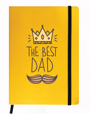 

Hamee A5 Notebook(Designer Printed Yellow Leather A5 Notebook - 200 pages, A5 size The Best Dad, Yellow)