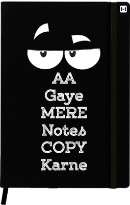 

Hamee A5 Notebook(Designer Printed Black Leather A5 Notebook - 200 pages, A5 size Copy Cat, Black)