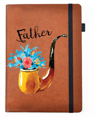 

Hamee A5 Notebook(Designer Printed Brown Leather A5 Notebook - 200 pages, A5 size Father's Pipe Cigar, Brown)