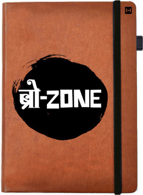 Hamee A5 Notebook(Designer Printed Brown Leather A5 Notebook - 200 pages, A5 size Bro Zone, Brown)