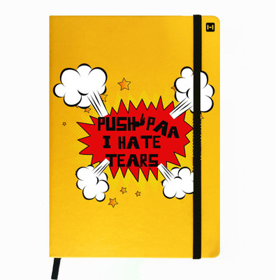 

Hamee A5 Notebook(Designer Printed Yellow Leather A5 Notebook - 200 pages, A5 size Hate Tears, Yellow)