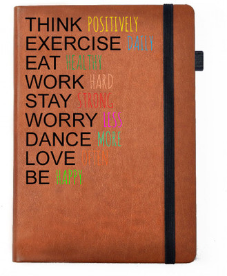 

Hamee A5 Notebook(Designer Printed Brown Leather A5 Notebook - 200 pages, A5 size Think Positive, Brown)