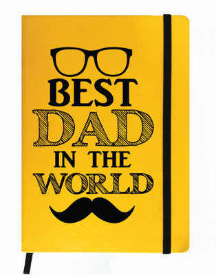 

Hamee A5 Notebook(Designer Printed Yellow Leather A5 Notebook - 200 pages, A5 size Best dad in the World, Yellow)