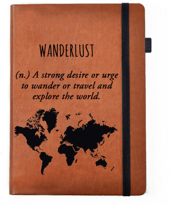

Hamee A5 Notebook(Designer Printed Brown Leather A5 Notebook - 200 pages, A5 size Wanderlust, Brown)