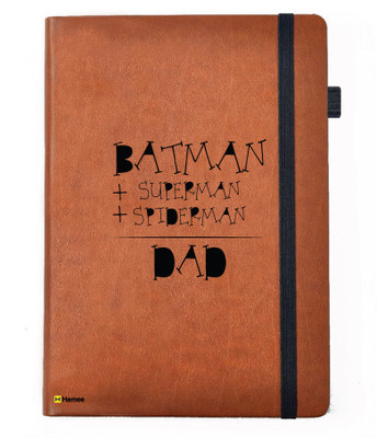 

Hamee A5 Notebook(Designer Printed Brown Leather A5 Notebook - 200 pages, A5 size Superhero Dad, Brown)