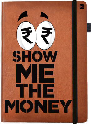 

Hamee A5 Notebook(Designer Printed Brown Leather A5 Notebook - 200 pages, A5 size Show Me Money, Brown)