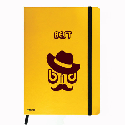

Hamee A5 Notebook(Designer Printed Yellow Leather A5 Notebook - 200 pages, A5 size Best Dad, Yellow)