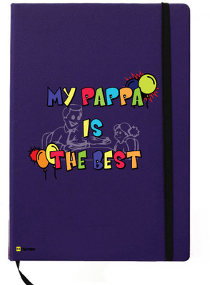 

Hamee A5 Notebook(Designer Printed Blue Leather A5 Notebook - 200 pages, A5 size My Papa, Blue)