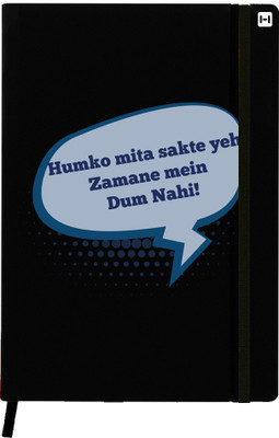 

Hamee A5 Notebook(Designer Printed Black Leather A5 Notebook - 200 pages, A5 size Zamane Me Dum Nhi, Black)