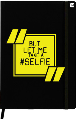

Hamee A5 Notebook(Designer Printed Black Leather A5 Notebook - 200 pages, A5 size Selfie, Black)