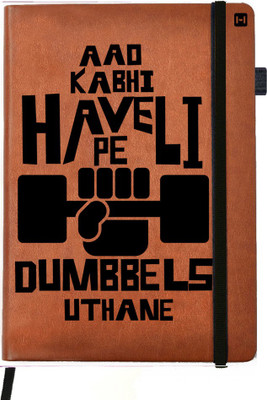 

Hamee A5 Notebook(Designer Printed Brown Leather A5 Notebook - 200 pages, A5 size Obsessed with Dumbells, Brown)