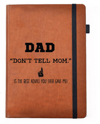 

Hamee A5 Notebook(Designer Printed Brown Leather A5 Notebook - 200 pages, A5 size Dad don't tell Mom, Brown)