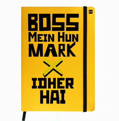 

Hamee A5 Notebook(Designer Printed Yellow Leather A5 Notebook - 200 pages, A5 size X Idhar Hain, Yellow)