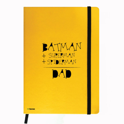 

Hamee A5 Notebook(Designer Printed Yellow Leather A5 Notebook - 200 pages, A5 size Superhero Dad, Yellow)