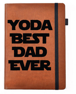 

Hamee A5 Notebook(Designer Printed Brown Leather A5 Notebook - 200 pages, A5 size Yoda Best Dad Ever, Brown)