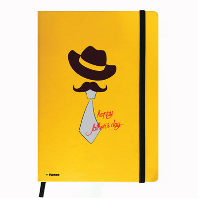 

Hamee A5 Notebook(Designer Printed Yellow Leather A5 Notebook - 200 pages, A5 size Father's Day 2, Yellow)