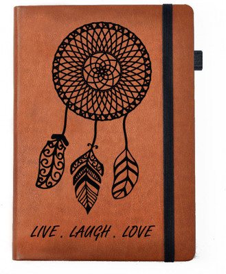 

Hamee A5 Notebook(Designer Printed Brown Leather A5 Notebook - 200 pages, A5 size Dreamcatcher L3, Brown)