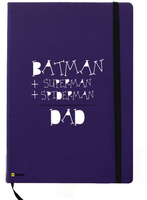 

Hamee A5 Notebook(Designer Printed Blue Leather A5 Notebook - 200 pages, A5 size Superhero Dad, Blue)