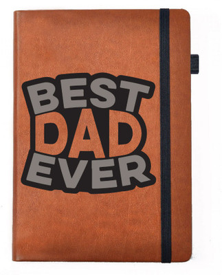 

Hamee A5 Notebook(Designer Printed Brown Leather A5 Notebook - 200 pages, A5 size Best dad ever, Brown)