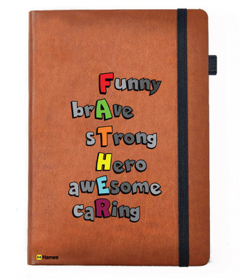 

Hamee A5 Notebook(Designer Printed Brown Leather A5 Notebook - 200 pages, A5 size FATHER Meaning, Brown)