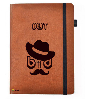 

Hamee A5 Notebook(Designer Printed Brown Leather A5 Notebook - 200 pages, A5 size Best Dad, Brown)